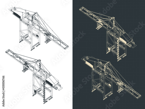 Large harbor crane isometric drawings