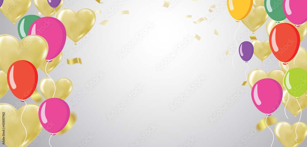 Holiday balloons template for design banner,ticket, leaflet, card, poster and so on. Happy birthday background Holiday balloons template for design banner,ticket, leaflet, card, poster and so on. Happy birthday background