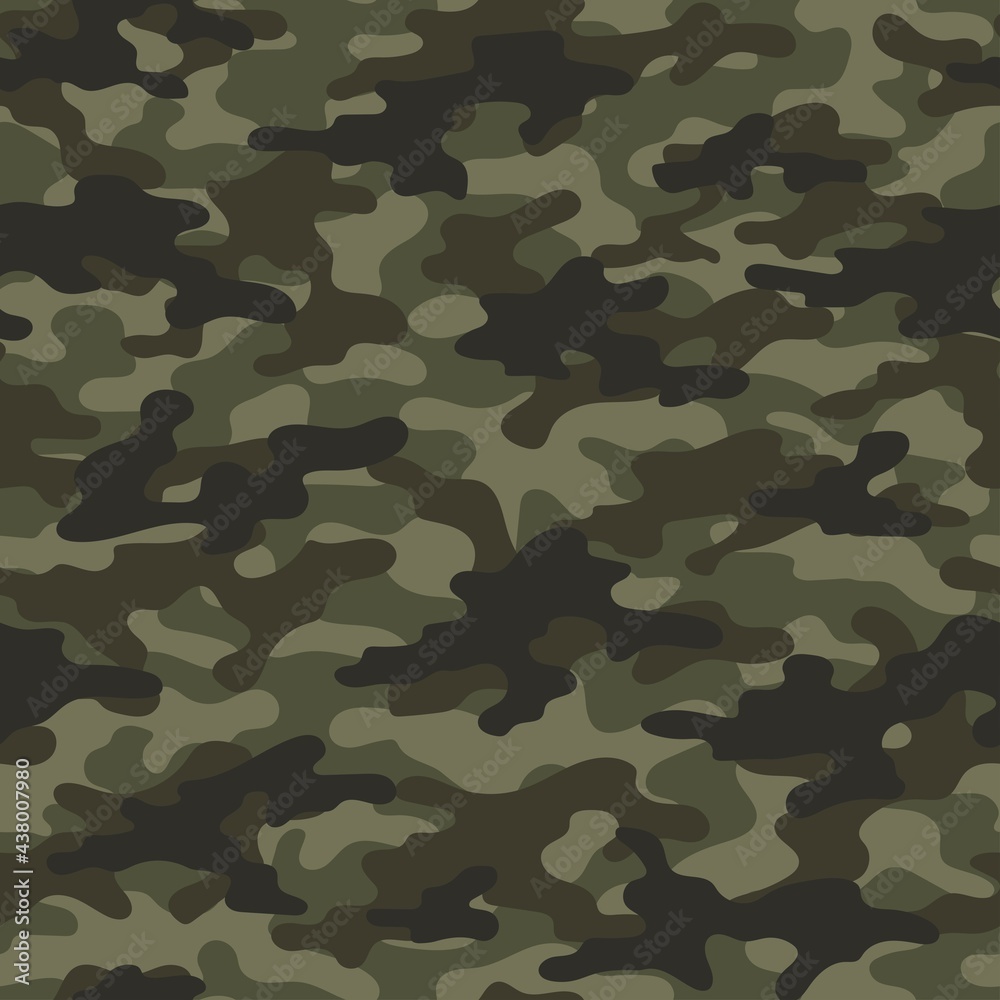 Fototapeta premium Camouflage background. Seamless green pattern.Vector. Outdoor images.