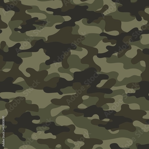 Full green seamless abstract military camouflage skin pattern vector for decor and textile. Army masking design for hunting textile fabric printing and wallpaper. Design for fashion and home design.