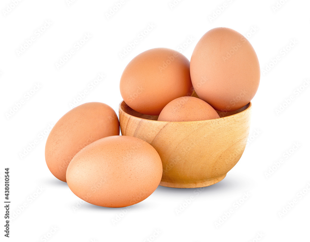 Fresh chicken eggs isolated on white background Fresh chicken eggs isolated on white background