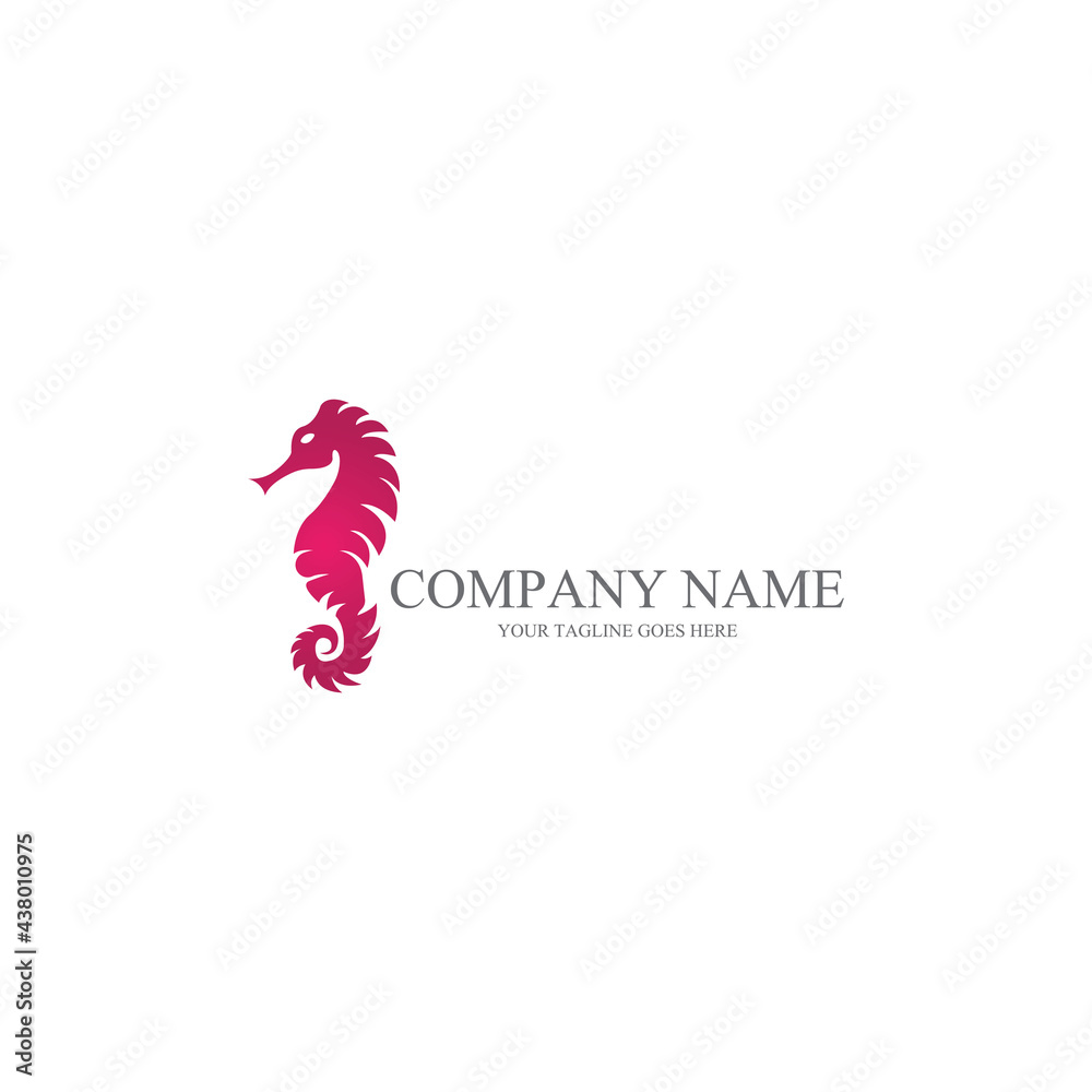 Obraz premium simple seahorse icon vector logo free