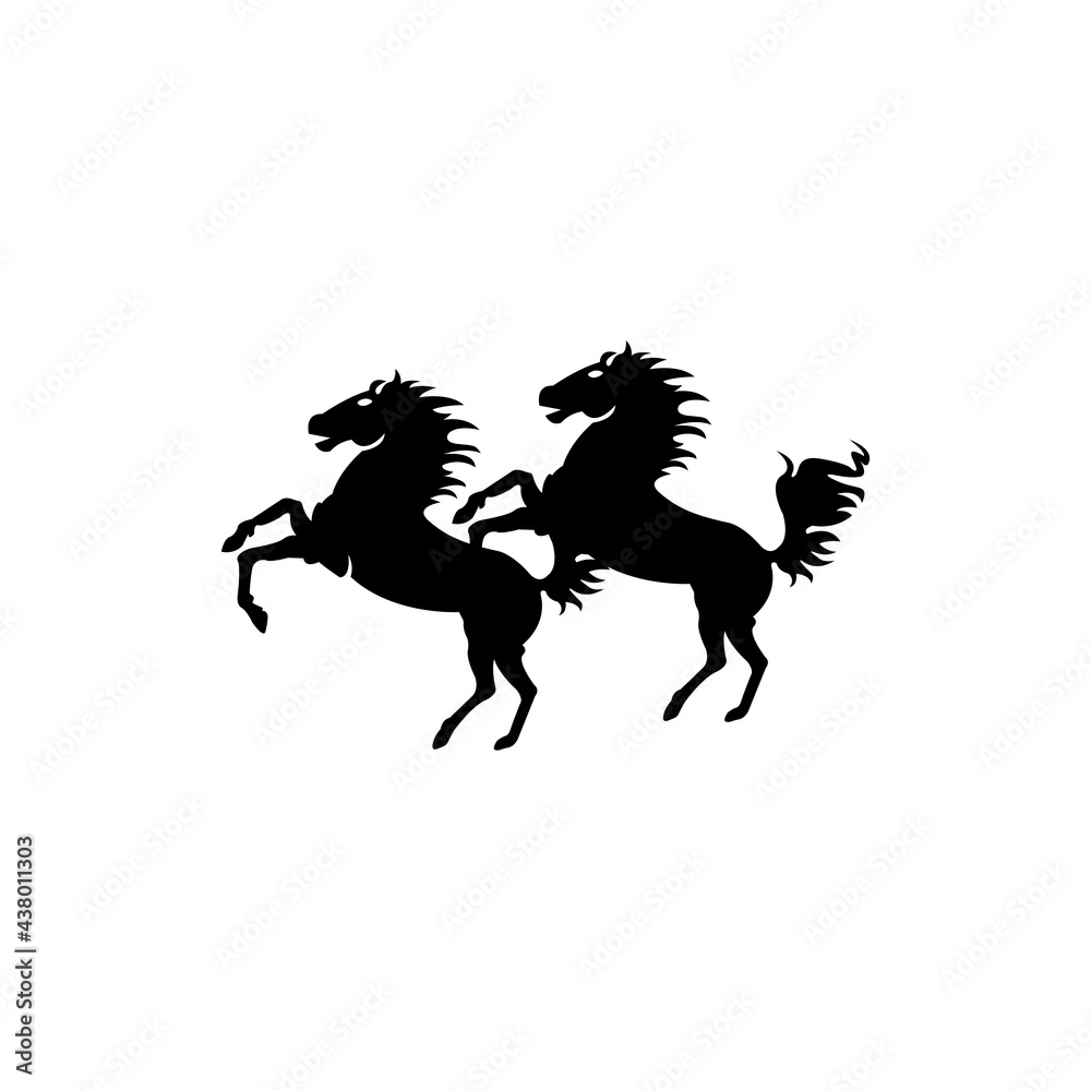 simple horse icon vector logo free