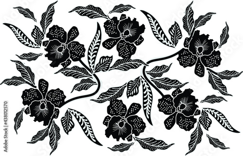 Indonesian batik motifs with very distinctive, exclusive plant patterns. vector EPS 10