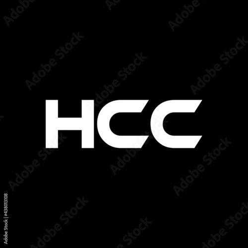 HCC letter logo design with black background in illustrator, vector logo modern alphabet font overlap style. calligraphy designs for logo, Poster, Invitation, etc. photo