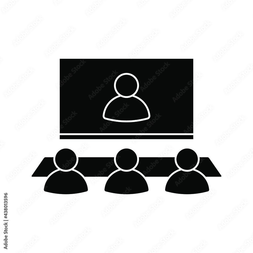 Online meeting icon. Video conference icon. Digital communication sign. Internet teaching media. vector illustration Online meeting icon. Video conference icon. Digital communication sign. Internet teaching media. vector illustration