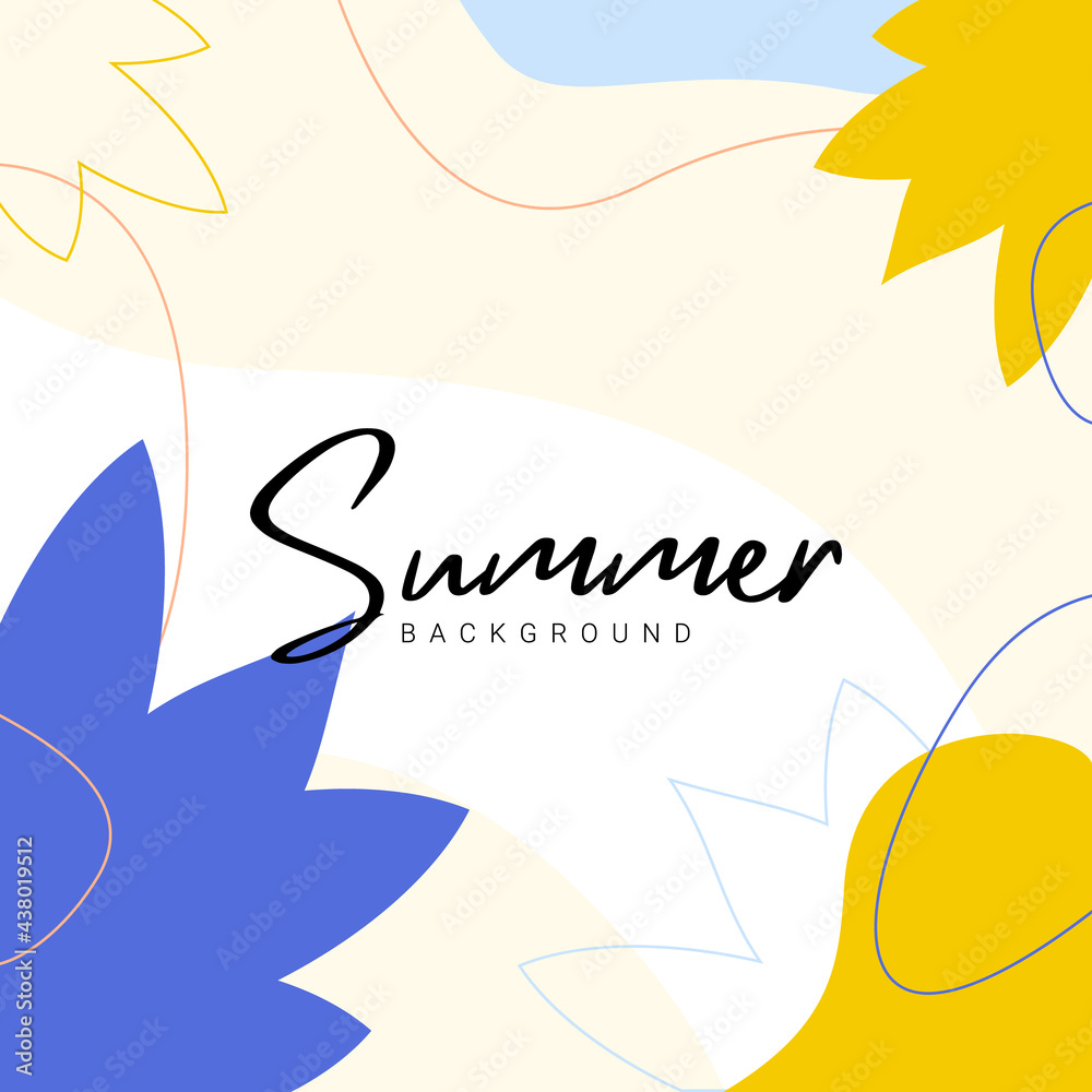 Modern editable template of summertime design banner. Summer vector background for social media.