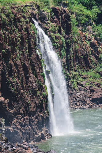 Waterfall seen from the side in iguazu falls