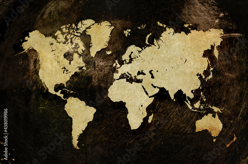 grunge vintage world map