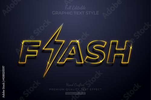 Flash Yellow Neon Editable Text Effect Font Style