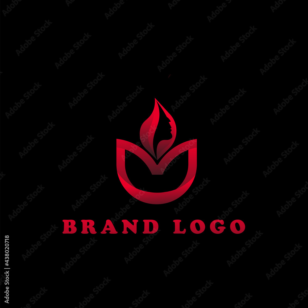 flower logo with and young flowers combination with beautiful woman flower logo with and young flowers combination with beautiful woman