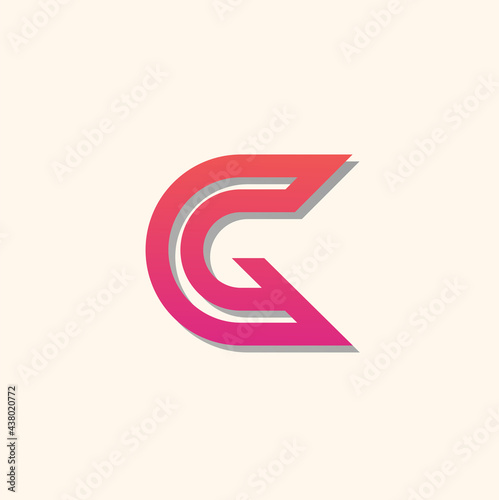 simple initial c logo with outline