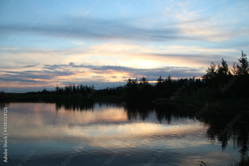 Obraz premium Pastel Sunset, Pylypow Wetlands, Edmonton, Alberta