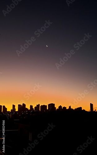 Moon and the sunset