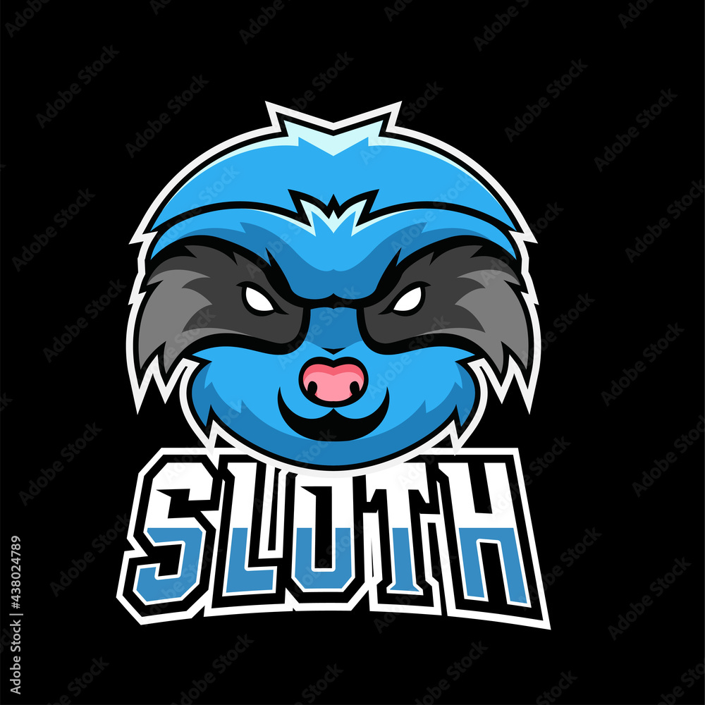 Fototapeta premium Sloth sport or esport gaming mascot logo template, for your team