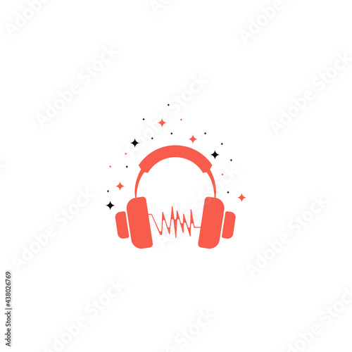 earphone icon logo design ilustration