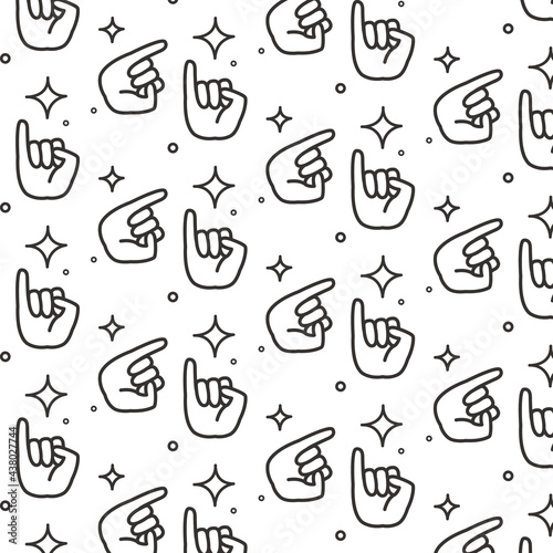 Seamless pattern with line hand, background hands concept.