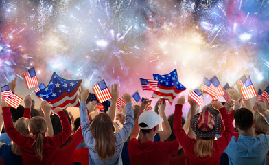 American family celebrating 4th of July