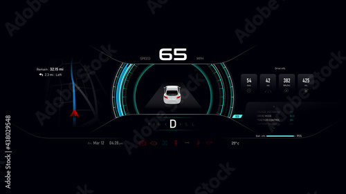 EV Electric vehicle Car dash board PHEV Concept 002