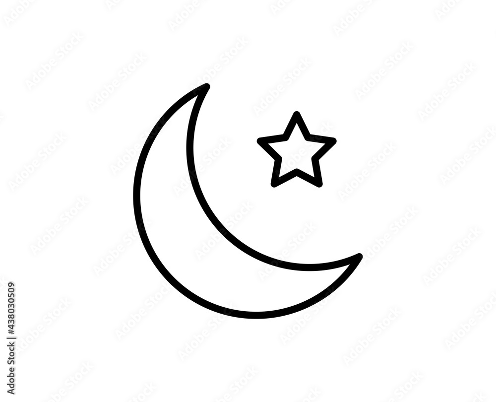 Moon line icon Moon line icon