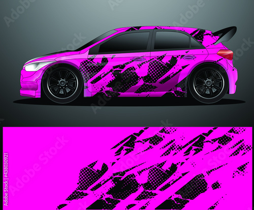 Rally car decal graphic wrap vector  abstract background