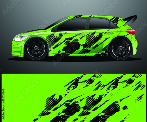 Rally car decal graphic wrap vector  abstract background