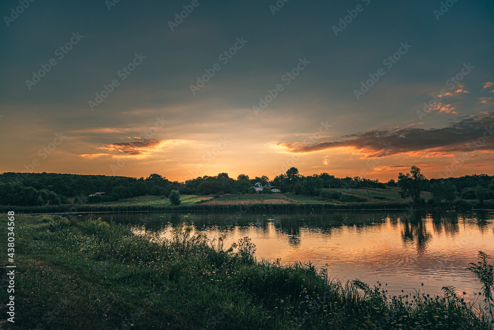 Sunrise on river