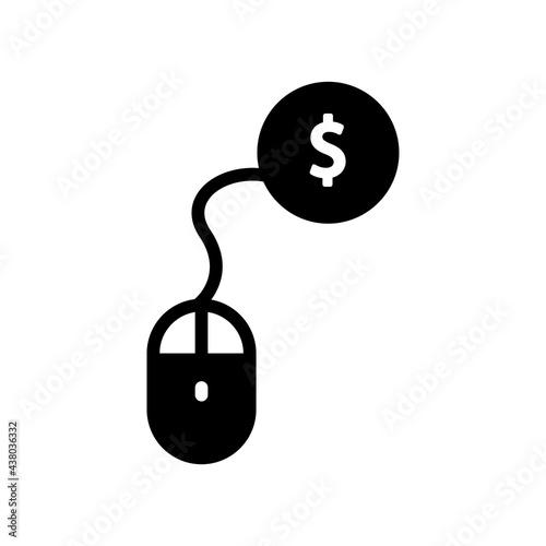 Online marketing icon. mouse and dollar. Business symbol. simple illustration. Editable stroke. Design template vector
