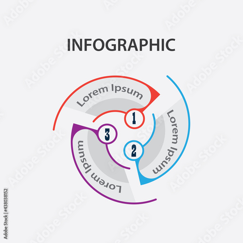 Modern Design of Infographic template element numbered banners Icons and 3 Steps