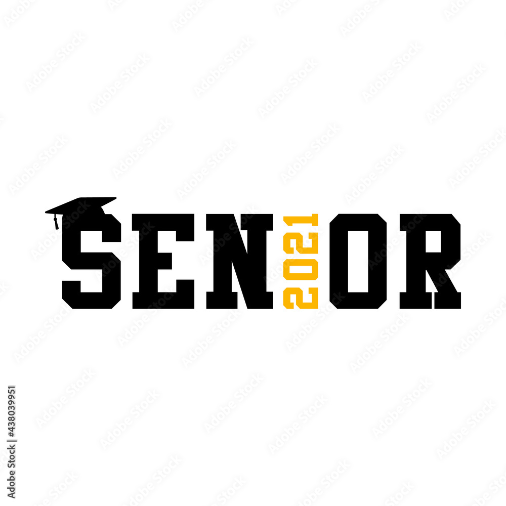 Vector Senior 2021 Illustration on White Background Vector Senior 2021 Illustration on White Background