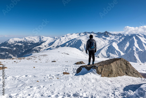Winter season, Gulmarg is a town, a hill station, a popular tourist & skiing destination, Kashmir, India © artqu