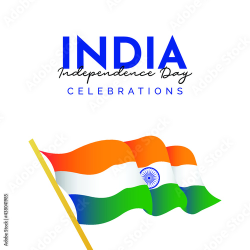 India independence day design template. Celebrations banner design with india flag. photo