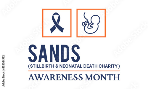 SANDS (Stillbirth and neonatal death charity) Awareness Month Concept Observed on Every June. background, Banner, Poster, Card Template Awareness Campaign.