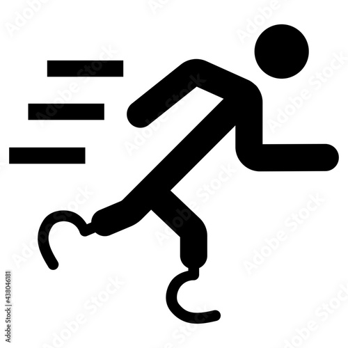 Running With Prosthetic Leg Icon