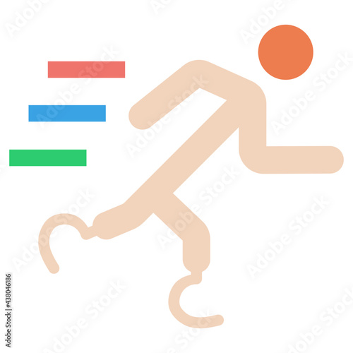 Running With Prosthetic Leg Icon
