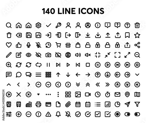 Simple line icon set