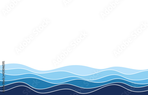 Water wave sea blue lines river flowing texture background banner vector