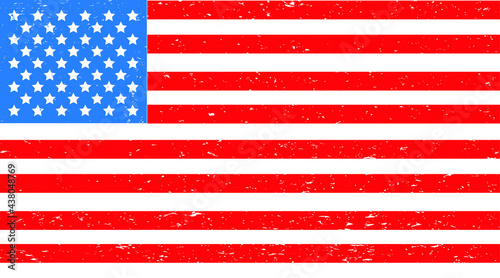 USA flag in grunge style . Vector illustration