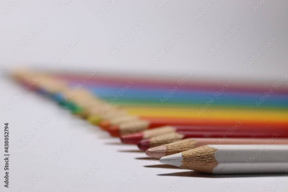 Fototapeta premium colored pencils with white background