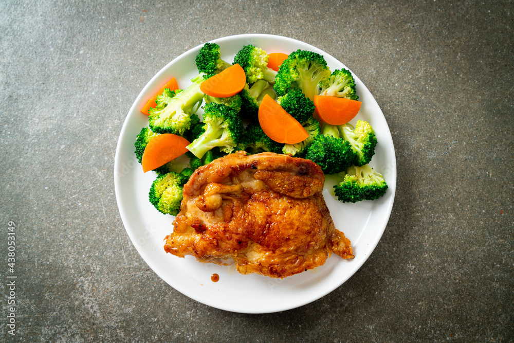 chicken steak with broccoli and carrot chicken steak with broccoli and carrot