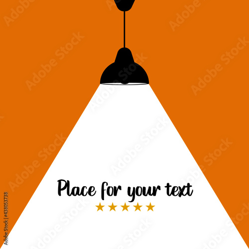 Illuminated lantern advertising poster with space to place text. vector.