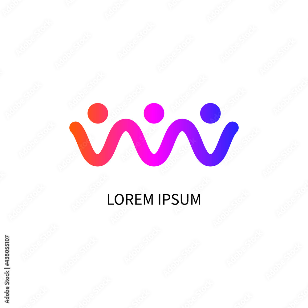 Fototapeta premium Communication icon. Abstract people holding hands