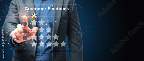 Abstract bad customer feedback on mockup background. Ranking concept.