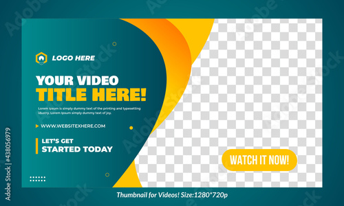 Editable colorful  gradient thumbnail template for videos	
