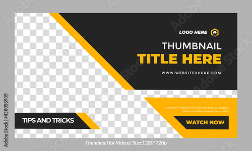 Editable video thumbnail template fully customizable	
