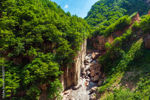 Fast mountain river in the gorge