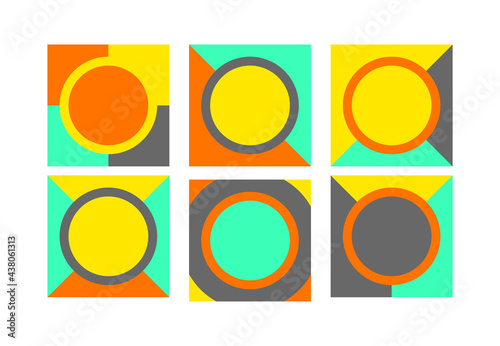 Set of geometric frames for promo offers