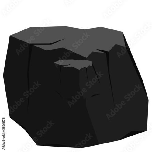 rock or stone 3d shadow vector illustrtion