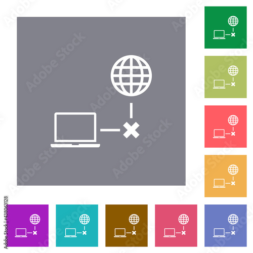 Offline laptop square flat icons