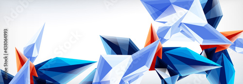 Vector 3d triangles and pyramids abstract background for business or technology presentations, internet posters or web brochure covers